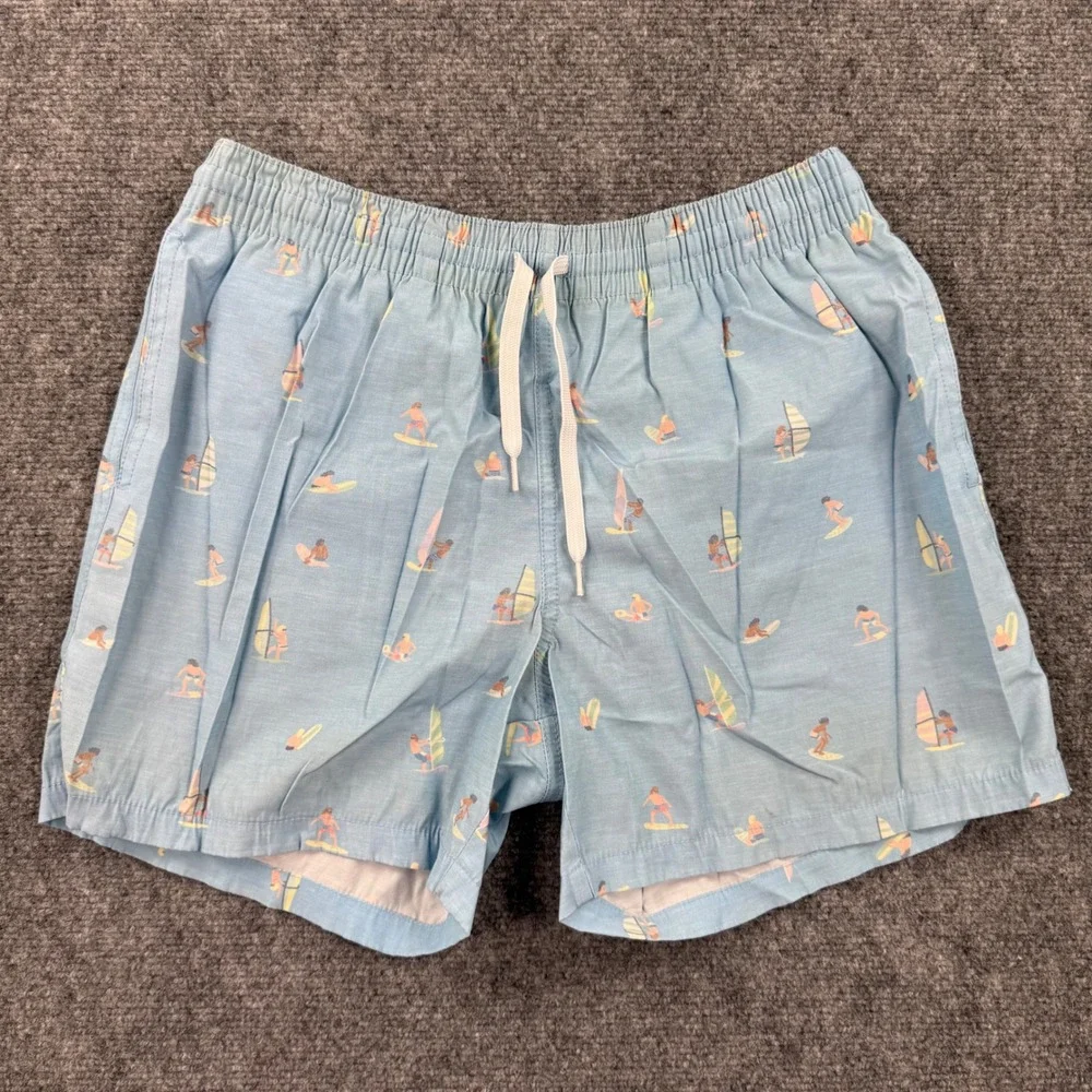 Chubbies Swim Trunks Small Blue Windsurfing Print Mesh‎ Lined Mens